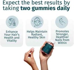 WEEM Hair Skin and Nails Gummies – Supports Healthy Hair – Vegan biotin Vitamins