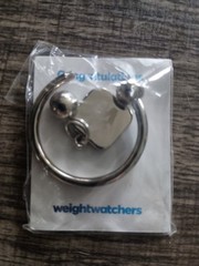2018 Weight Watchers Rebranded WW Keychain & Charm–Brand New silver tone