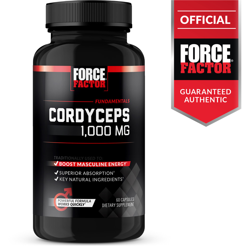 Force Factor Cordyceps 1000 MG, Enhance Endurance and Intensify Desire, 60 Count