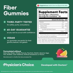 Physician’s Choice Fiber Gummies for Digestive Health Regularity & 60 Gummies