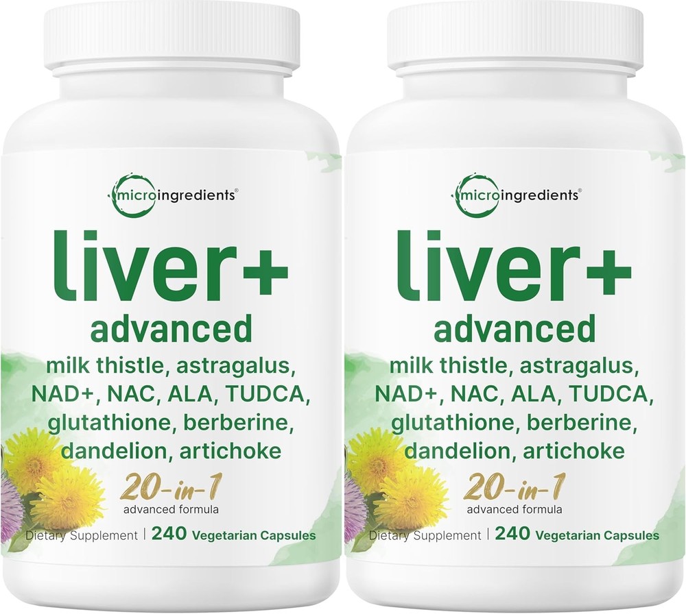 Liver Advanced+, 240 Veggie Capsules | 20-in-1 Complex with Milk Thistle