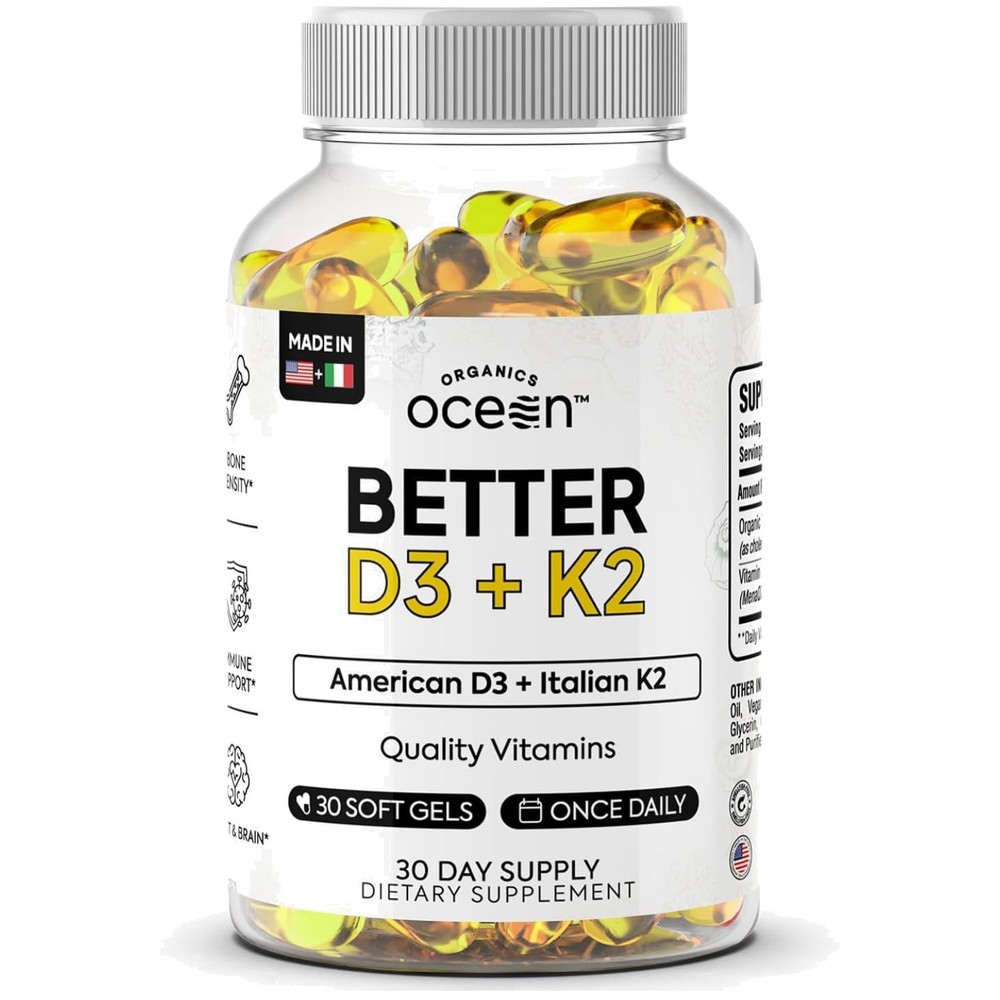 Organic D3 + K2 Softgels – Bone & Heart Health Support