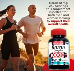 Boron 10mg Supplement240 Vegetarian Capsules Immune Bone Joints Strength Lab New