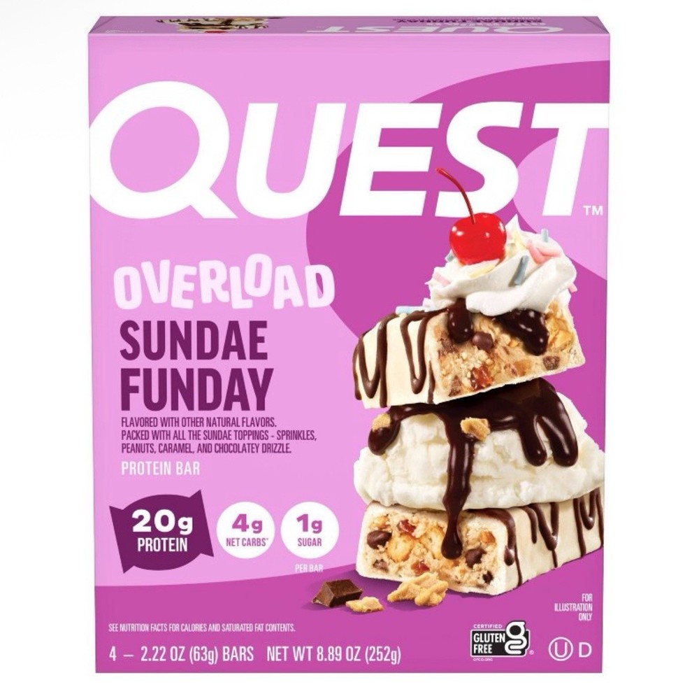 🔴 New QUEST Overload Sundae Funday Sprinkles Caramel Protein 8.89oz (1 Box)
