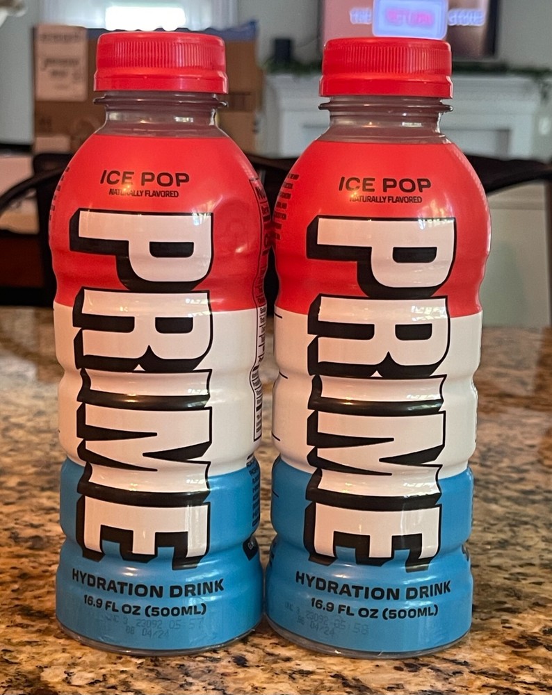 PRIME Hydration Drink- RARE! ICE POP (2pk)-16.9 fl oz Logan Paul x KSI