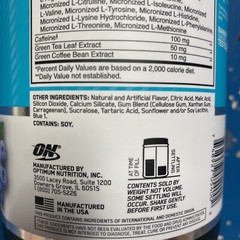 Optimum Nutrition Essential Amino Energy ON Blueberry Mojito 30 Servings 9.5oz