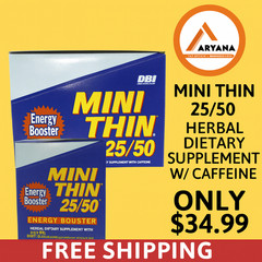 MINI THIN 25/50 Herbal Dietary Supplement w/ Caffeine – 24 Packets (144 Capsules