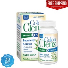 Body Gold Colon Clenz Regularity & Detox Formula | Once 75 Count Pack of 1