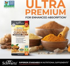 Turmeric Curcumin with Black Pepper Extract 1500mg High Absorption Potent, 180ct