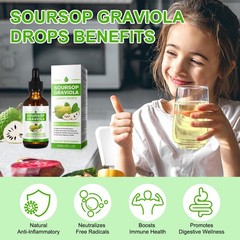 Soursop Graviola Liquid Drops – 2 Pack, Natural Extract for Immunity & Liver Sup