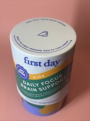 First Day Kids Daily Focus Brain Support~60 Gummies~Brain Health/Memory~Ages 4+