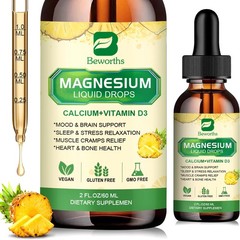 Magnesium Calcium Potassium D3 Drops 2oz – Electrolytes & Bone Support, Liquid