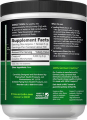 Fitness Labs German Creatine Monohydrate Powder 1.1lb Creapure 100 Servings