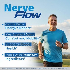 NerveFlow Nerve Support Supplement Capsules Neuropathy Natural 1 Pack 60Ct