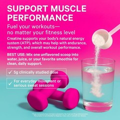 Pink Stork Creatine Powder – By Women for Women – 5g Unflavored – 5.29 oz.