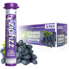Zipfizz Energy Drink Powder, Electrolytes + B12, Sugar Free, Grape 20 Pack
