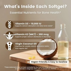 NEW 2-in-1 for Immune, Vitamin D3, 300 VEV Coconut Oil Softgels & Bone Support
