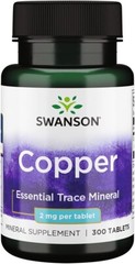 Swanson Copper Essential Trace Mineral, Organ & Tissue Health, 2 mg (300 Tabs)