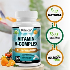 Balincer Vitamin B Complex , 30-120 Capsules with Vitamin C – High Potency
