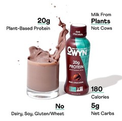 OWYN Plant Based Protein Shake, Dark Chocolate, with 20g Vegan Protein*Free Ship