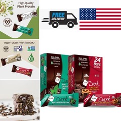 Dark Chocolate Pretzel Mint Protein Bars 24 Count Non GMO Gluten Free