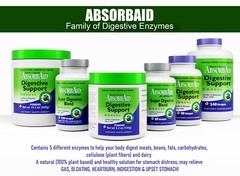 AbsorbAid 100g Powder -Natural Digestive Enzymes for gas, bloating & acid reflux