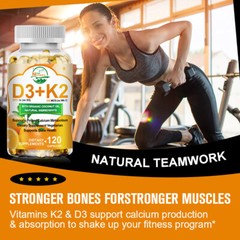 10/60/120PCS Vitamin K2 with D3 Capsules for Heart and Bone Health Supplement