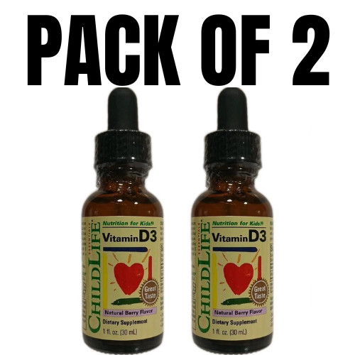 ChildLife Essentials Vitamin D3 – Natural Berry Flavor – Pack of 2