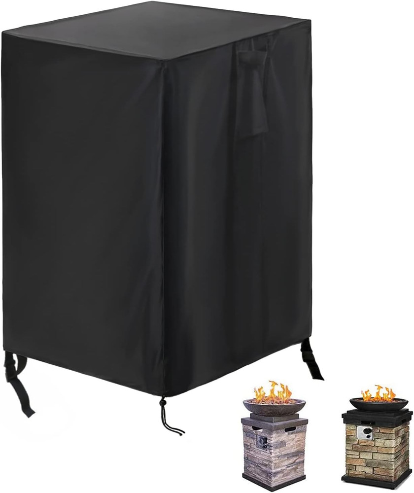 Fire Column Cover,21Inch Square Firepit Cover for Patio Fire Column Waterproof O