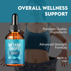 (5 Pack) Metabo Drops Liquid Supplement Weight Loss Fat Burner Healthy Digestion