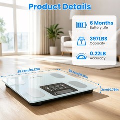 BMI Weight Scale High Accuracy Scale for 6 Month Battery Life w/ Smart App