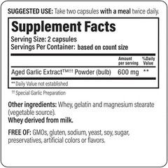 200 Capsules of Organic Aged Garlic Extract – Supports Heart & Whole Body Health