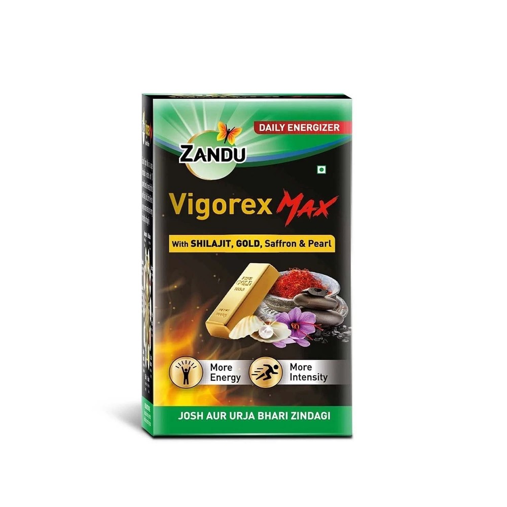 Zandu Vigorex MAX 20 Caps | Shilajit, Ashwagandha | Energy & Stamina