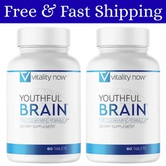 2 Pack Vitality Now Youthful Brain Memory Health Supplement Tablets – 60 Count