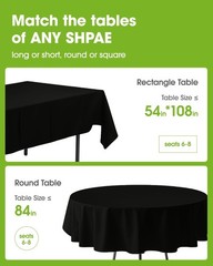 Pureegg Plastic Table Cloth Disposable 8 Pack, 84” Round Table Cloths, Gradu…