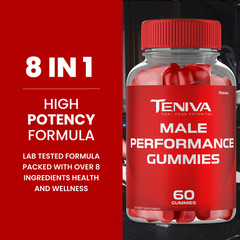 (5 Pack) Teniva Male Performance Gummies for Male Health (300 Gummies)