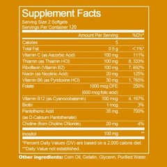 Vitamin B Complex 120 Capsules B1,B2,B3,B5,B6,B7,B9,B12, Immune Support Pills