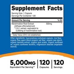 Nutricost Marshmallow Root 500mg, 120 Vegetarian Capsules, Gluten Free & Non-GMO