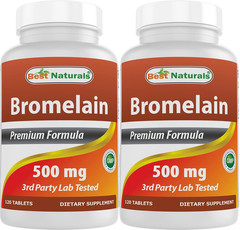 Bromelain 500mg Tablets Digestive Enzyme Supplement 120 Ct 2 Pack