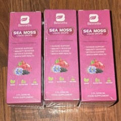 THREE NEW Beworths Sea Moss Liquid Drops – Thyroid & Immune Support -2 Fl Oz Ea.