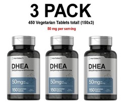 Horbaach 50 mg, 3 PACK, 150 Vegetarian Tablets (450 total), Non-GMO, Gluten Free