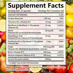 Vitamin B Complex Vitamin B Supplement – With 5-Mthf,B1,B2,B3,B5,B6,B7,B9,B12