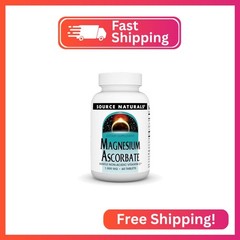 Source Naturals Magnesium Ascorbate, Non-Acidic Vitamin C* -1000 mg, 60 Tablets