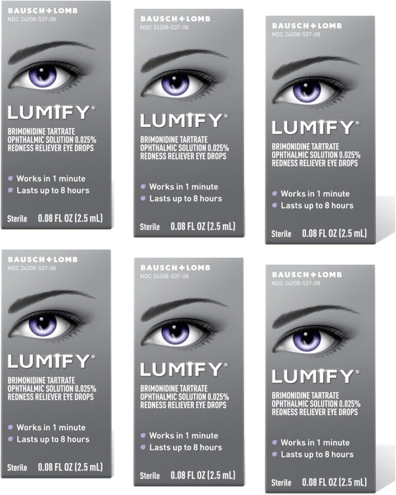 Bausch + Lomb LUMIFY Redness Reliever Eye Drops 0.08 fl oz (2.5 mL) – Pack of