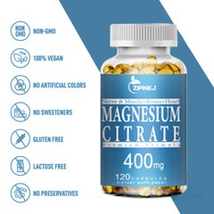 Magnesium Citrate Extra Strength 400mg 600mg- Chelated for Max Absorption 30day