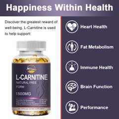 L-Carnitine 1500mg, High Potency Supports Natural Energy Production 120 Capsules
