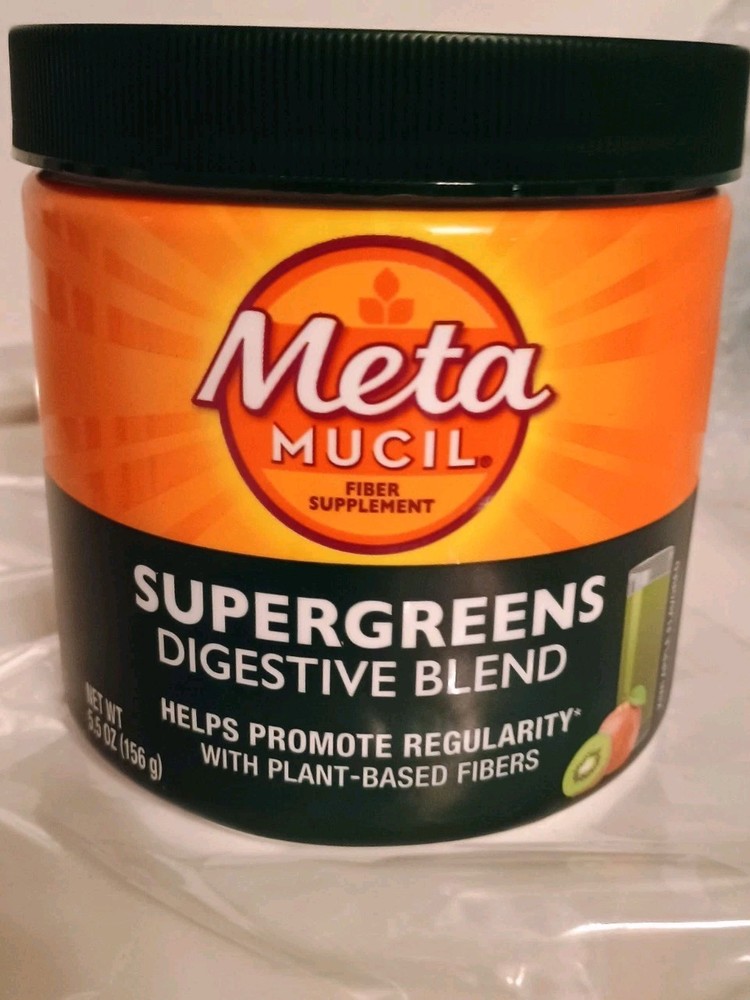 Supergreens Digestive Blend Metamucil 5.5oz Kiwi Apple Fiber Green Super Food