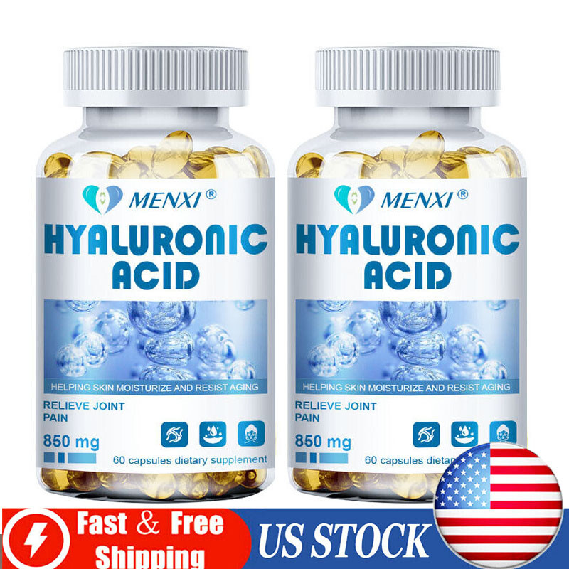 Hyaluronic Acid 2×60 Capsules Supplement Support Healthy Joints Reduce Wrinkles