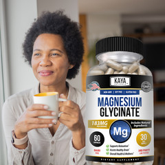 Magnesium Glycinate 183 MG Chelated RLS Improved Sleep, Stress & Anxiety Relief