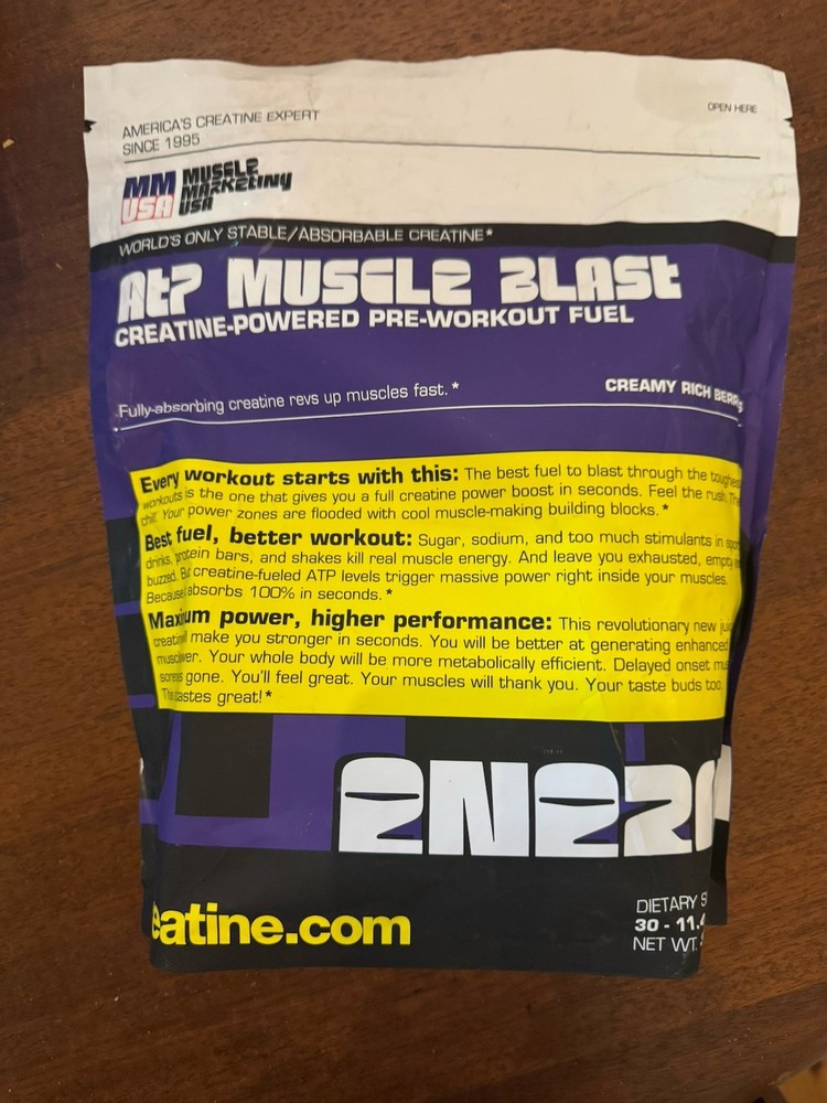 NEW ATP Muscle Blast Pre-Workout Creatine Creamy Rich Berry 30 Sachets 05/2025